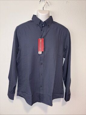 Report Collection Navy Micro-Check Button-Down Shirt